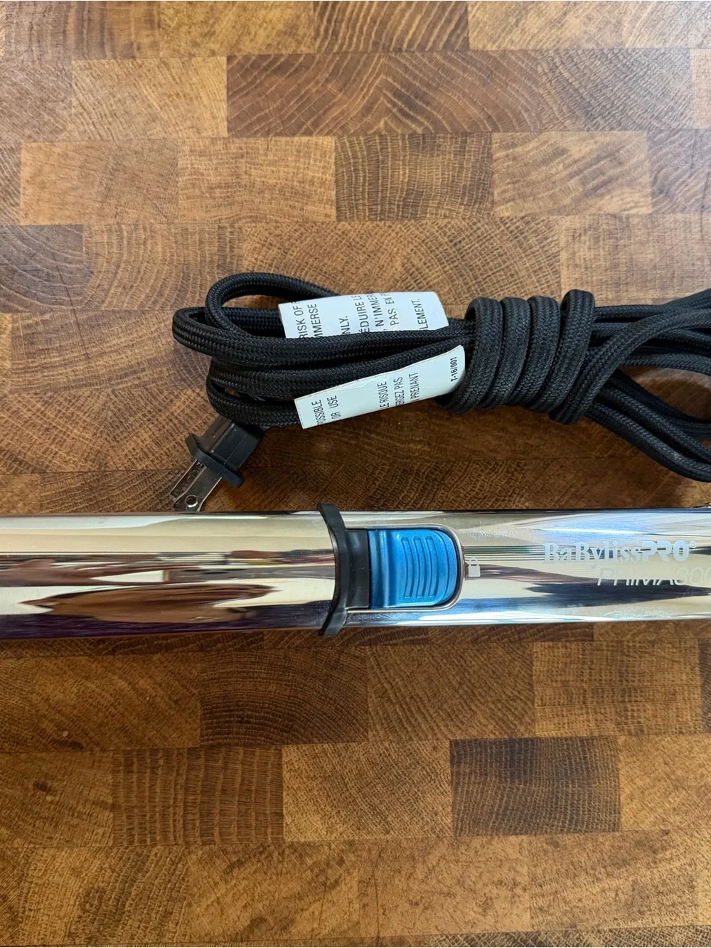 BaByliss Chrome Hair Styling Iron with Blue Accent - Like new!